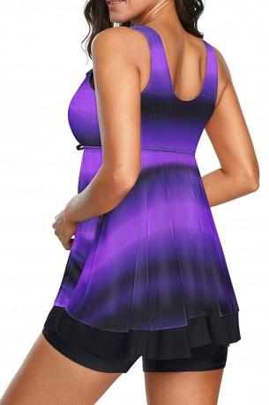 Vijoličen tie dye tankini komplet Mandy