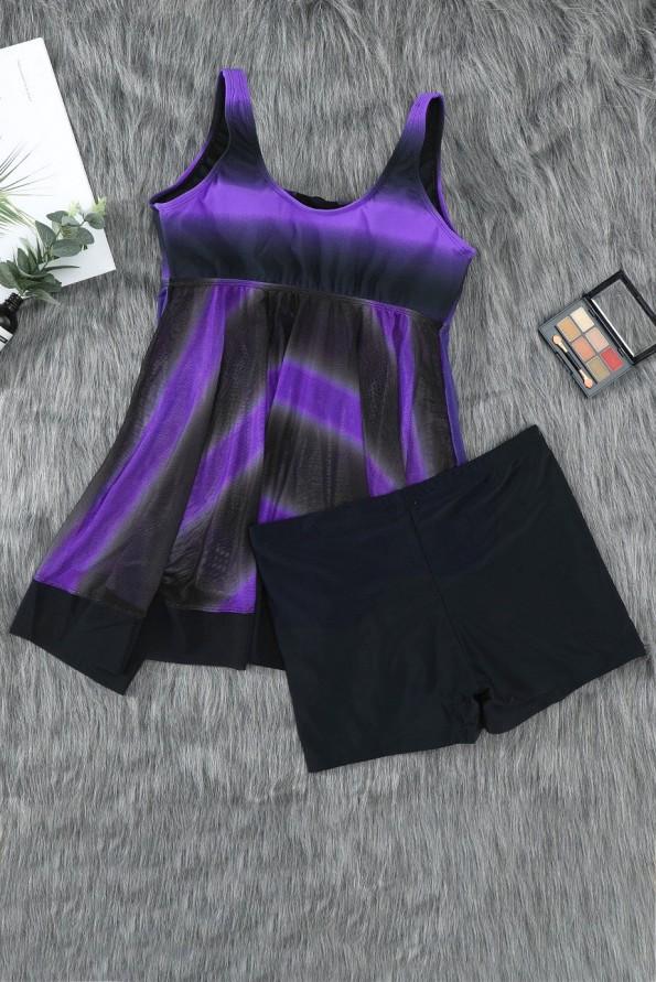 Vijoličen tie dye tankini komplet Mandy