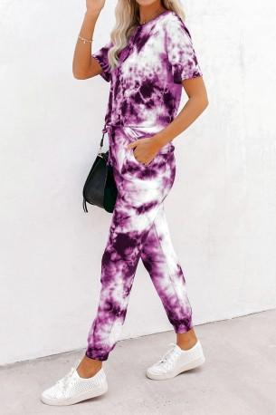 Vijoličen tie-dye komplet trenirke Teagan