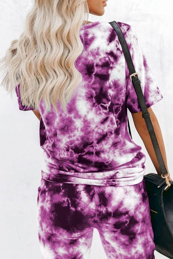 Vijoličen tie-dye komplet trenirke Teagan