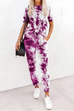 Vijoličen tie-dye komplet trenirke Teagan