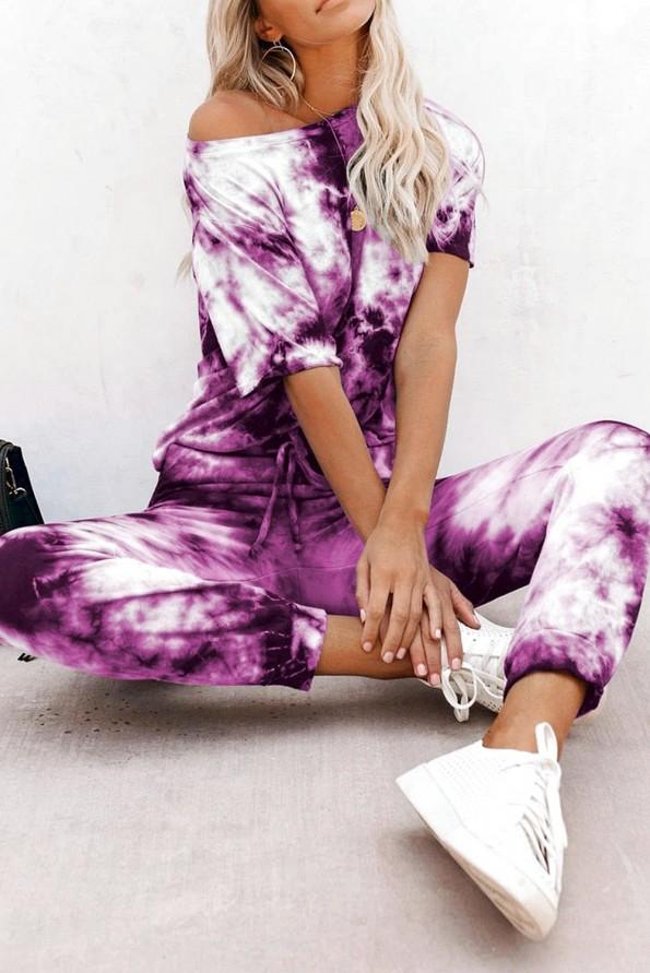 Vijoličen tie-dye komplet trenirke Teagan