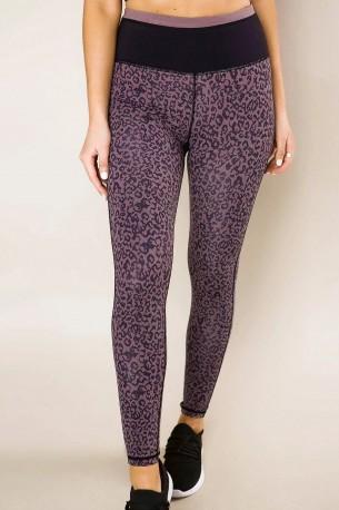 Vijolične bombažne pajkice Mallory z leopardjim motivom