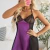 Vijolično čipkasto spodnje perilo , ki povezuje vratni ovratnik Babydoll