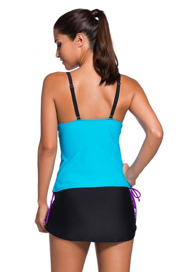 Vijolično modre elastične tankini Essa