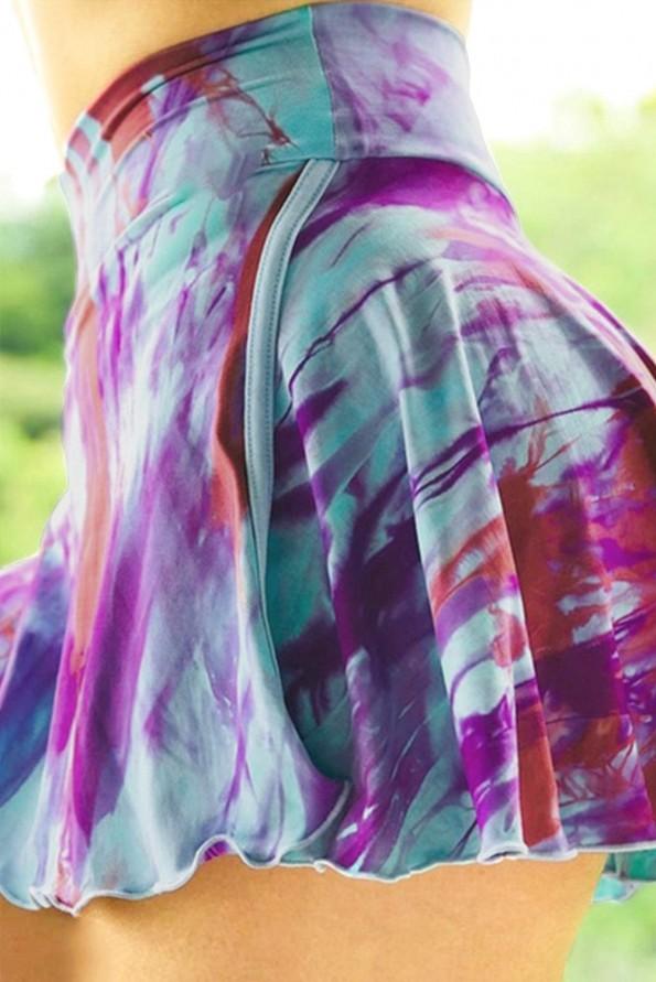 Vijolično nadstropno športno kratko krilo Stephanie