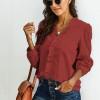 Vinsko rdeča bluza Cali z dolgimi rokavi