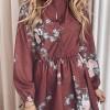 Vinsko rdeča cvetlična mini obleka Diana