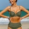 Zelen bikini Guadalupe z volančki