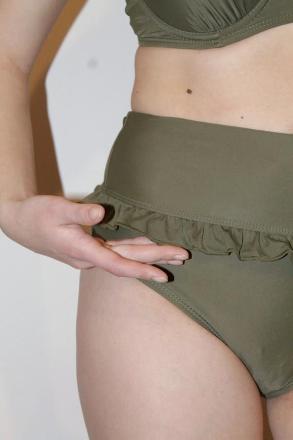 Zelen bikini Guadalupe z volančki