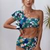Zelen bikini Kerry s potiskom lista in volančki