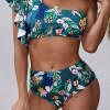Zelen bikini Kerry s potiskom lista in volančki