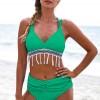 Zelen bikini Shelby z resicami