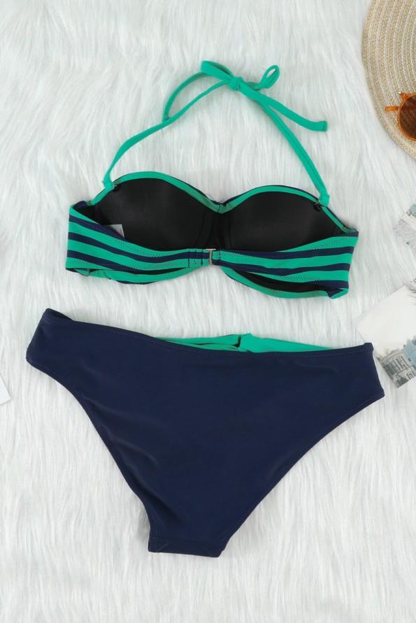 Zelen črtast bikini Lilyana