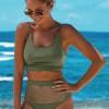 Zelen dvodelni bikini Macie z prozornim pasom