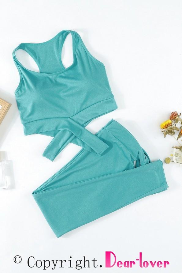 Zelen komplet pajkice in športni modrček Catalina