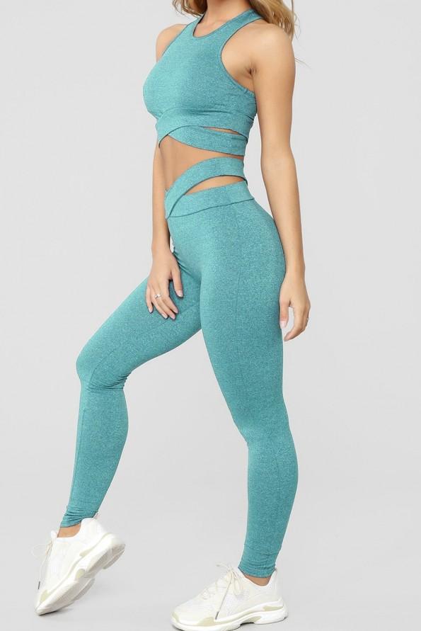 Zelen komplet pajkice in športni modrček Catalina