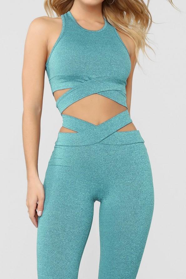 Zelen komplet pajkice in športni modrček Catalina