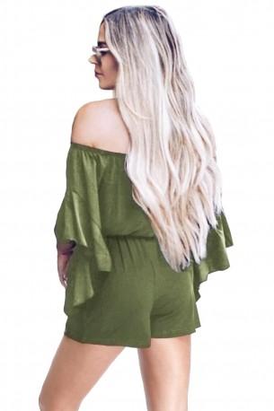 Zelen kratek pajac Haley z volančki