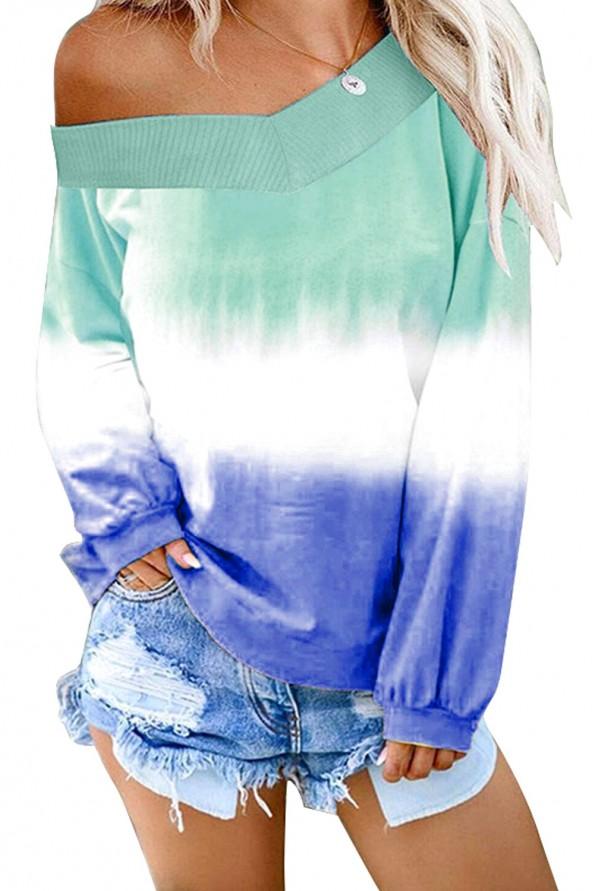 Zelen ombre/tie dye pulover Cora