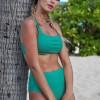 Zelen rebrast športni bikini komplet Veda