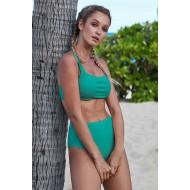 Zelen rebrast športni bikini komplet Veda