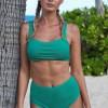 Zelen rebrast športni bikini komplet Veda