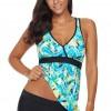 Zelen tankini top in kratke hlače Kinley