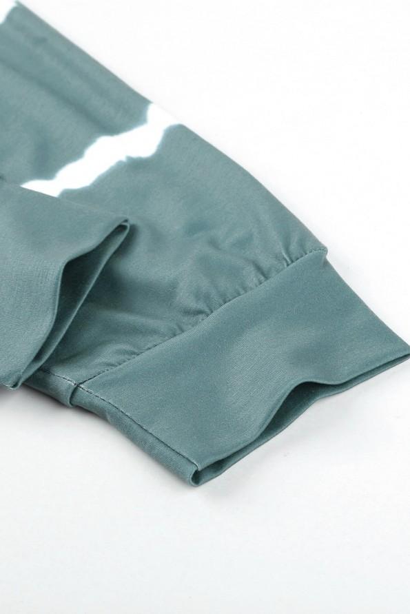 Zelen tie dye komplet Leila s puloverjem in hlačami za prosti čas