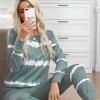 Zelen tie dye komplet Leila s puloverjem in hlačami za prosti čas