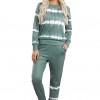 Zelen tie dye komplet Leila s puloverjem in hlačami za prosti čas