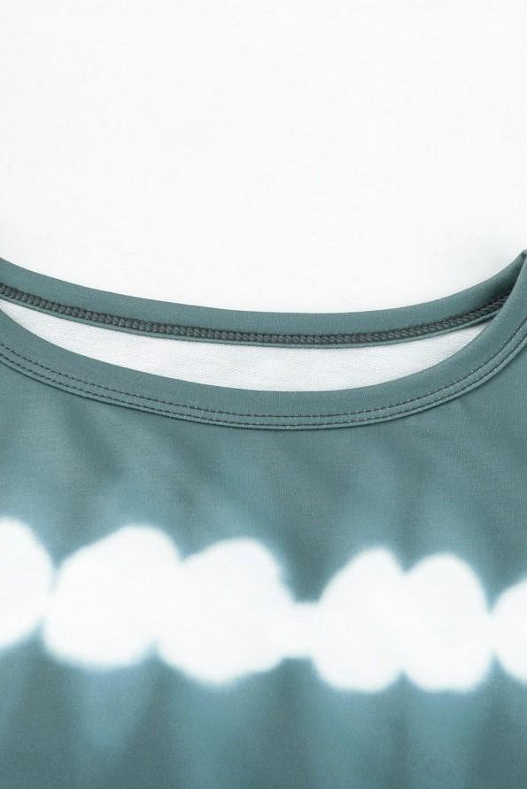 Zelen tie dye komplet Leila s puloverjem in hlačami za prosti čas