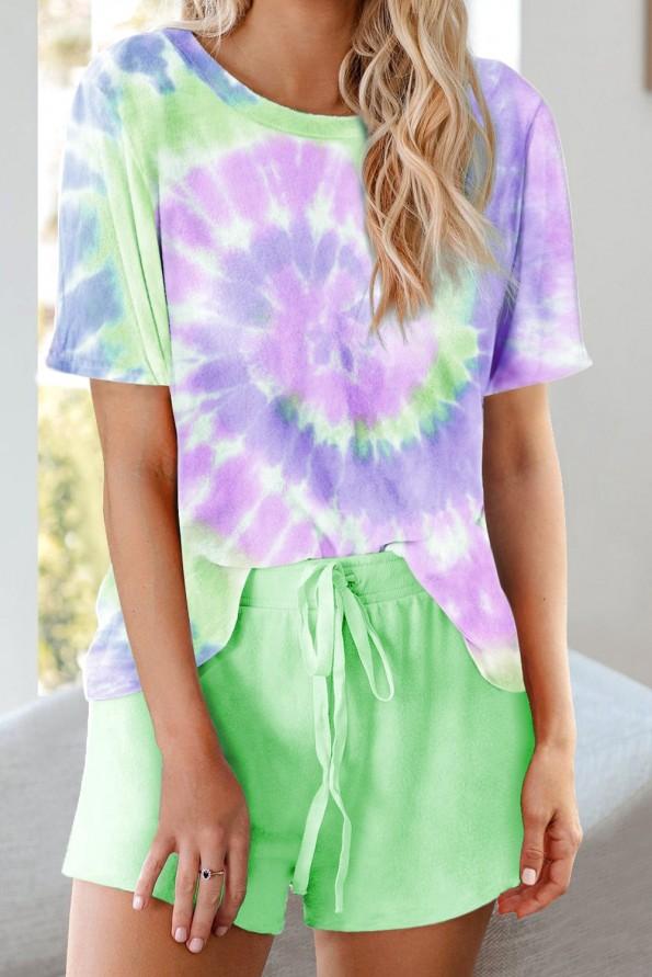 Zelen tie dye komplet Peyton za prosti čas