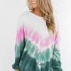 Zelen tie dye ombre pulover Gianna