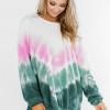 Zelen tie dye ombre pulover Gianna