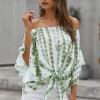 Zelena bluza Gabriela s tie dry vzorcem in vozlom