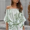Zelena bluza Gabriela s tie dry vzorcem in vozlom