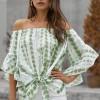 Zelena bluza Gabriela s tie dry vzorcem in vozlom
