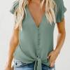 Zelena bluza Vivian z vozlom