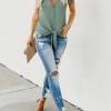 Zelena bluza Vivian z vozlom