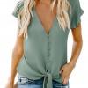 Zelena bluza Vivian z vozlom