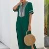 Zelena bohemska cvetlična maksi obleka Miriam