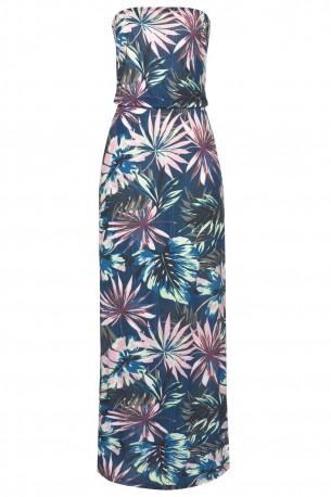 Zelena bohemska maxi obleka Carolina s potiskom