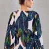 Zelena boho bluza Angelina z rokavi na balon