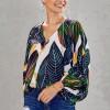 Zelena boho bluza Angelina z rokavi na balon