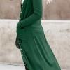 Zelena dolga jopica Emmy z gumbi