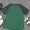 Zelena kratka majica Delaney z raglan rokavi