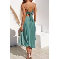Zelena midi obleka brez rokavov Nova