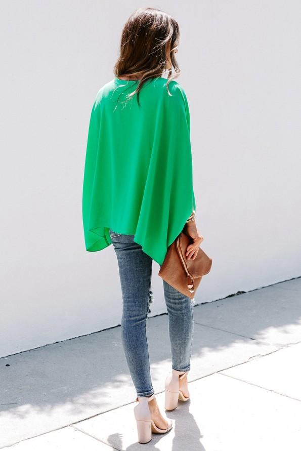 Zelena ohlapna bluza Anna