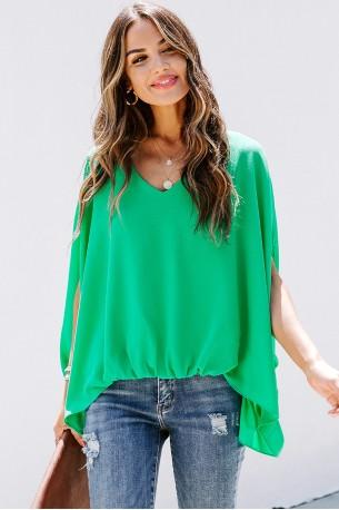 Zelena ohlapna bluza Anna